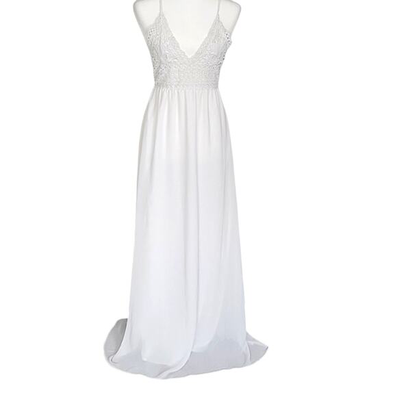 Shein Women Soft White Flowy Wedding/Formal/All White Party Dress Size S - Picture 1 of 11